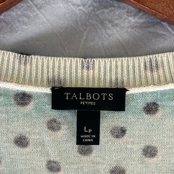 Talbots Polka Dot Button Down Cardigan Sz Large Petite - Picture 7 of 8